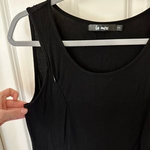 Nursing/Maternity Black Tank Dress with Hidden Nursing Access